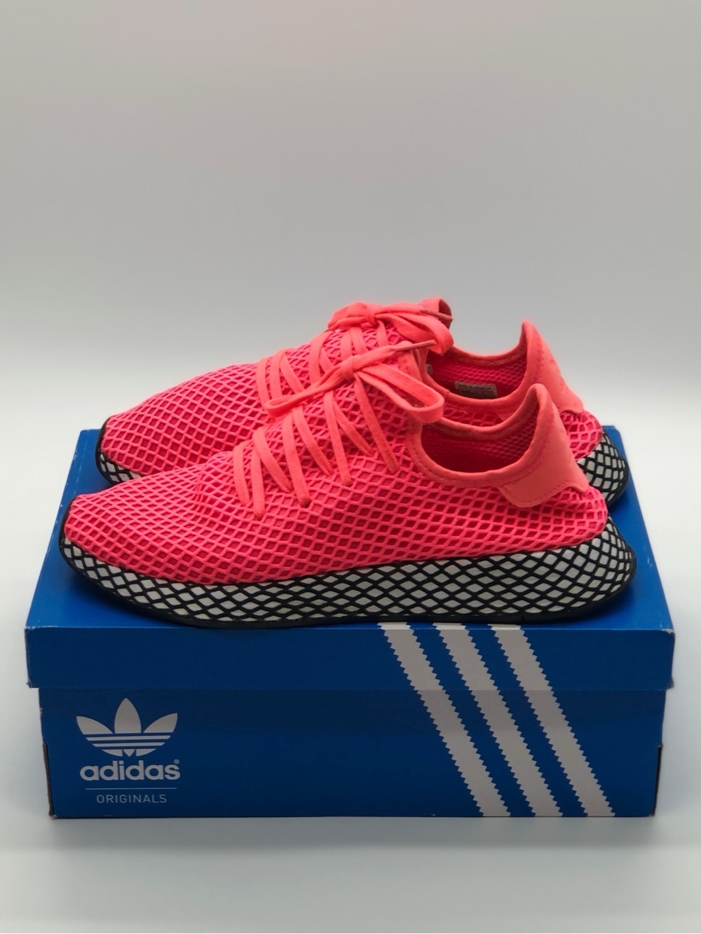 Adidas Originals Deerupt Runner "Turbo" Black Pink Sneakers B41769 With Box.